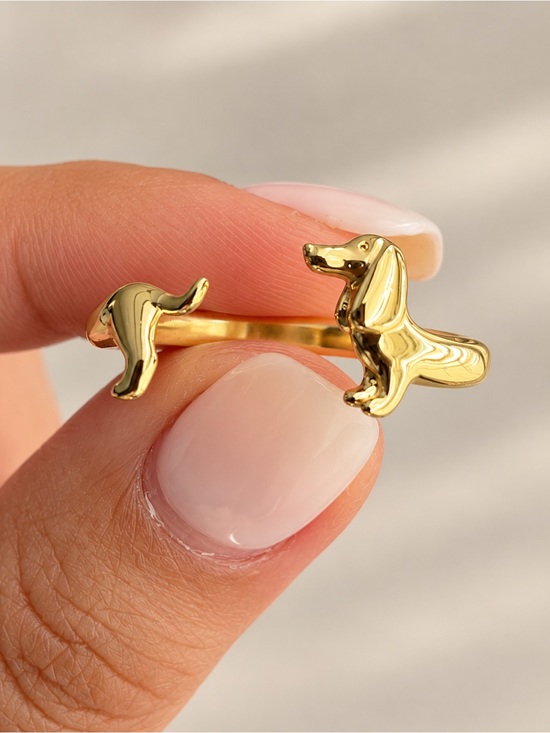 Anthropologie Jewelry - Cute Gold Dachshund Adjustable Ring